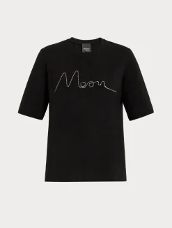 Sale Marina Rinaldi T-shirt in stretch cotton jersey BLACK