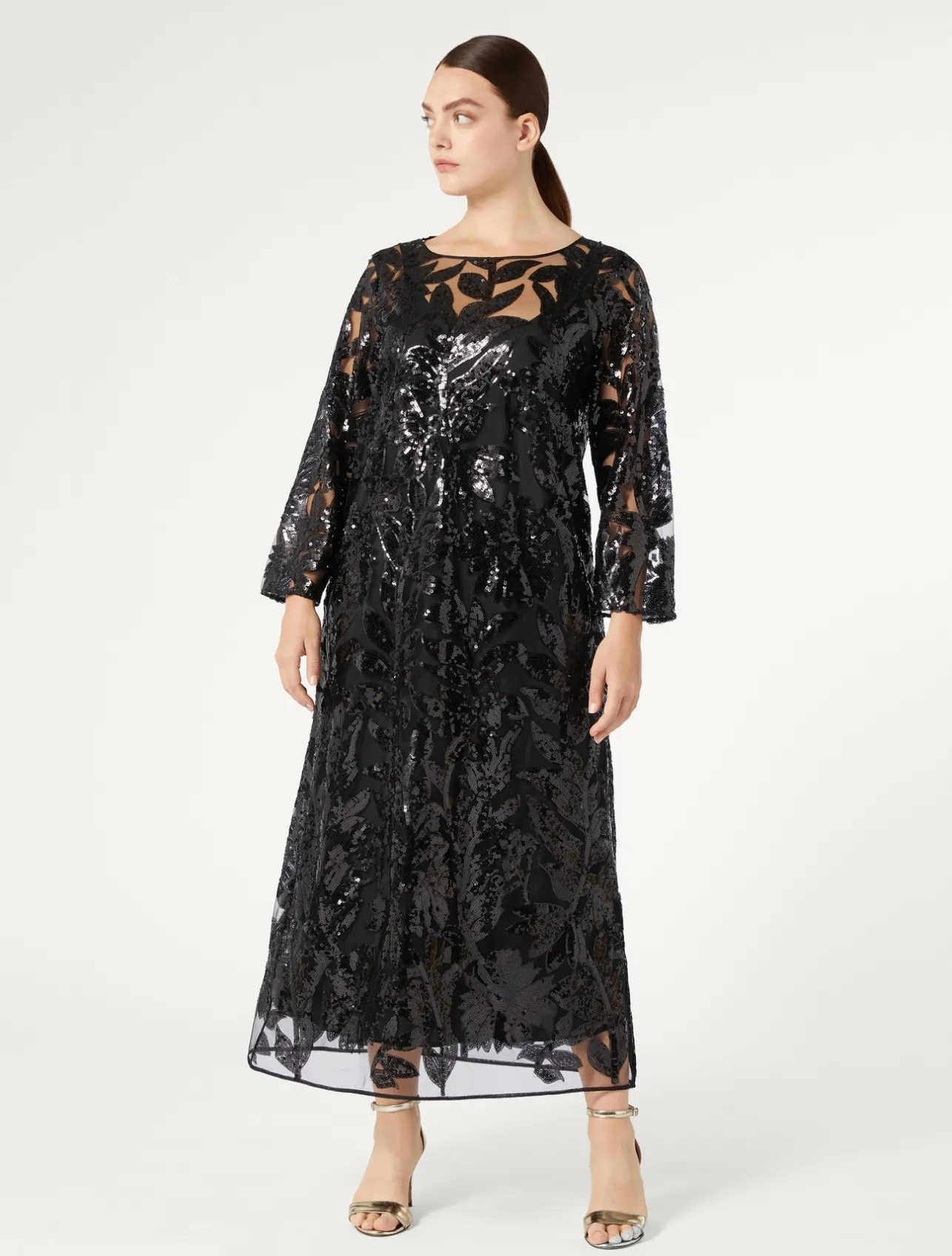 New Marina Rinaldi Tulle dress with sequins BLACK