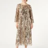 Clearance Marina Rinaldi Tulle dress with sequins BEIGE