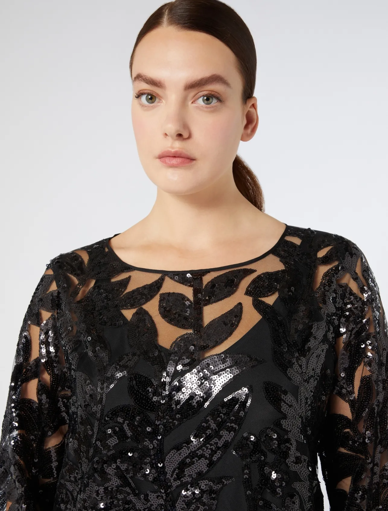 New Marina Rinaldi Tulle dress with sequins BLACK