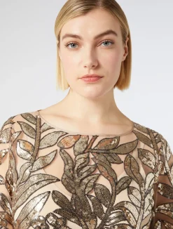 Clearance Marina Rinaldi Tulle dress with sequins BEIGE