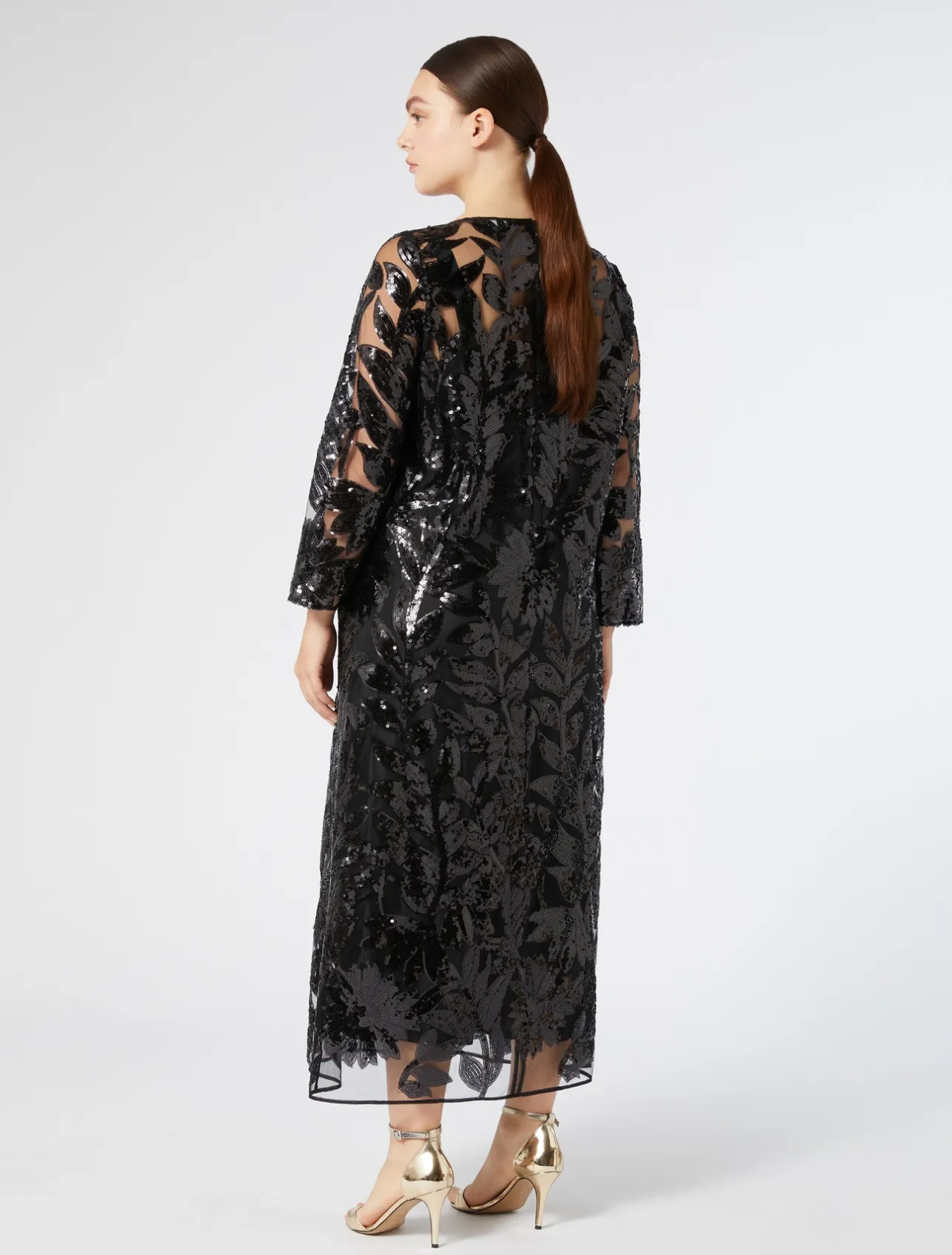 New Marina Rinaldi Tulle dress with sequins BLACK