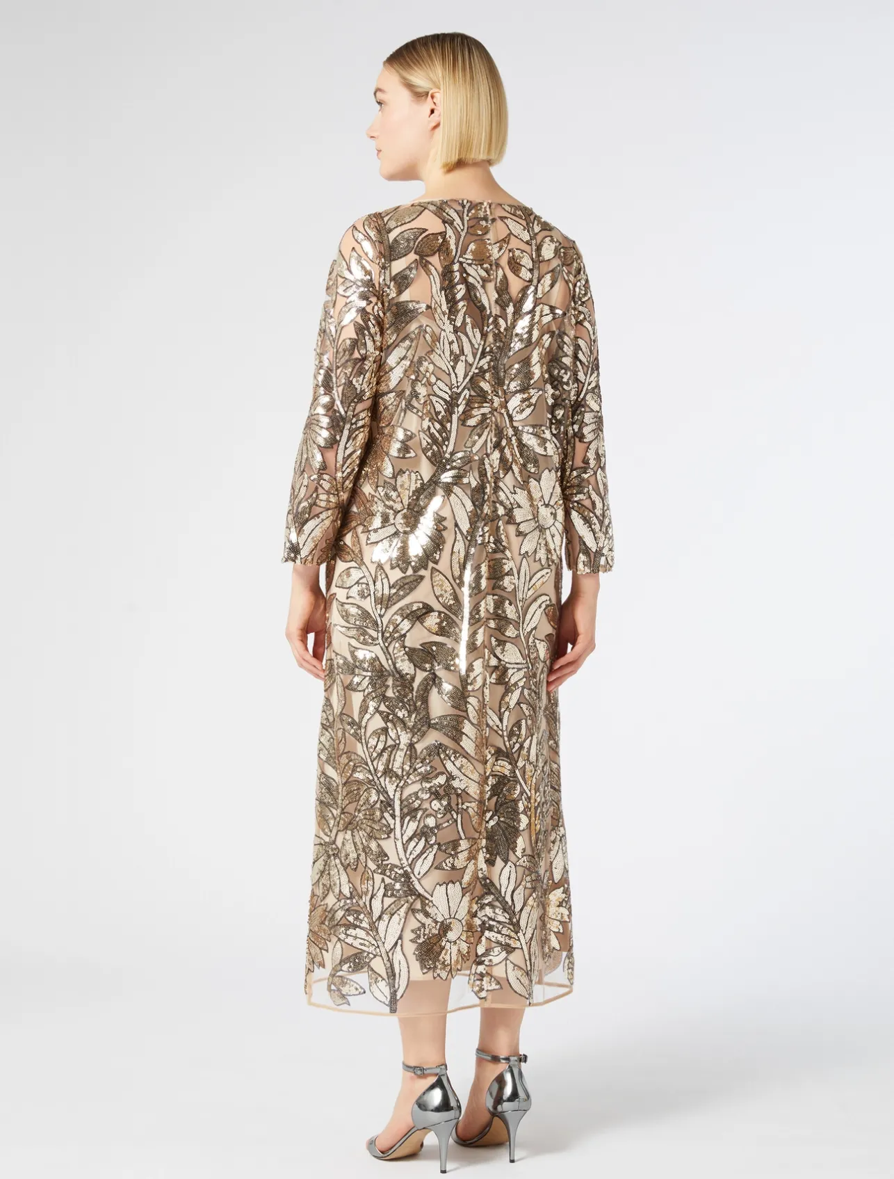 Clearance Marina Rinaldi Tulle dress with sequins BEIGE
