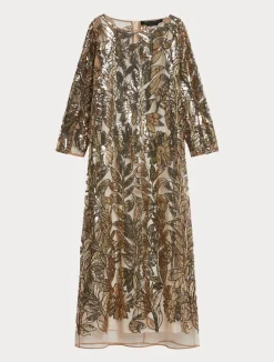 Clearance Marina Rinaldi Tulle dress with sequins BEIGE