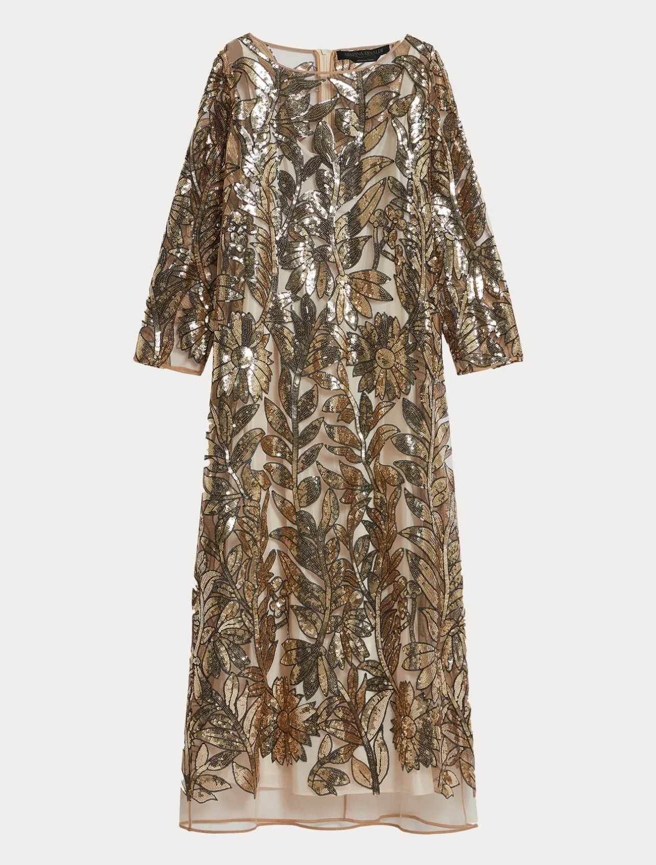 Clearance Marina Rinaldi Tulle dress with sequins BEIGE