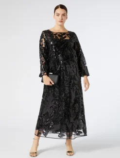 New Marina Rinaldi Tulle dress with sequins BLACK
