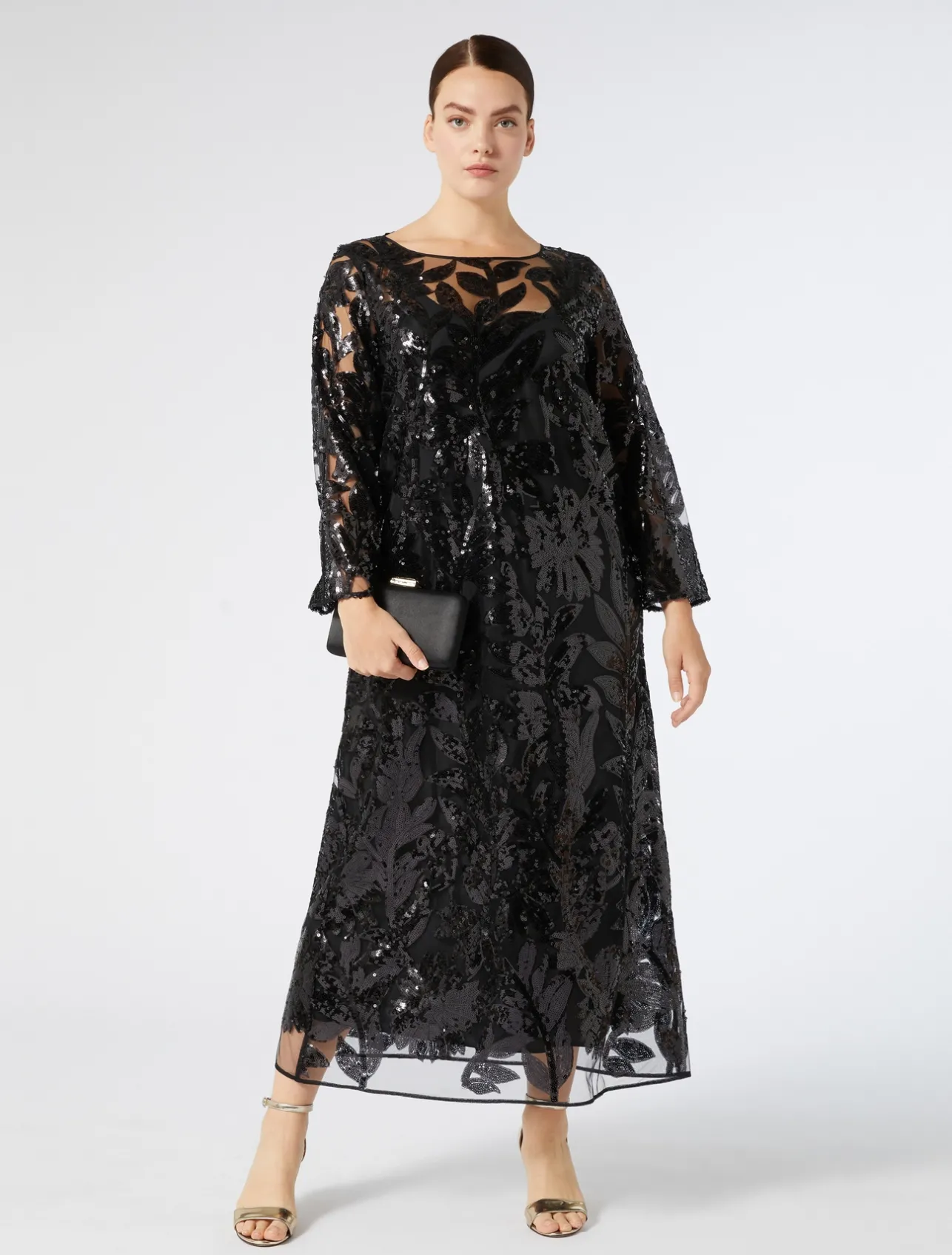 New Marina Rinaldi Tulle dress with sequins BLACK