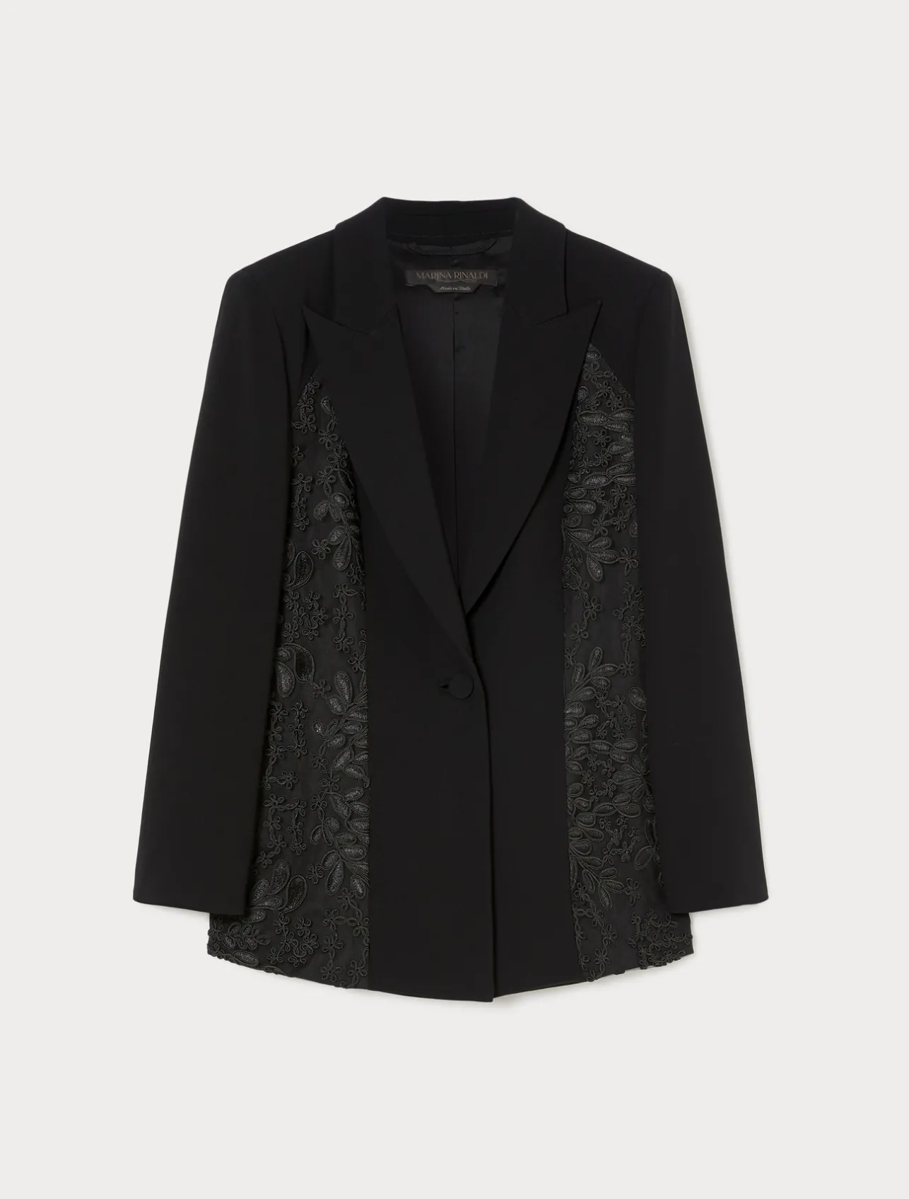 Outlet Marina Rinaldi Tulle fabric cady blazer jacket BLACK