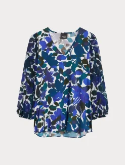 Best Marina Rinaldi Twill and georgette blouse BLACK