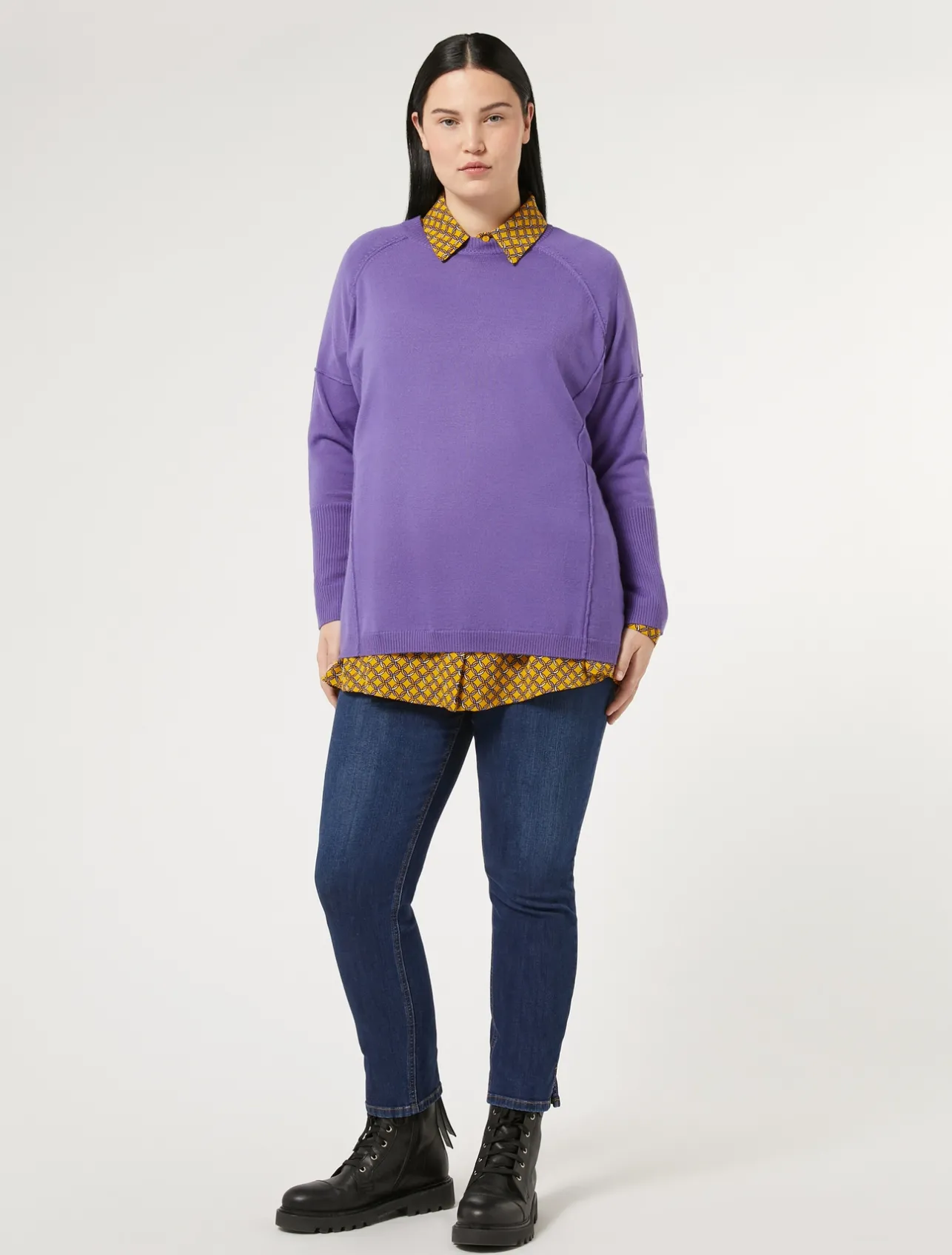 Fashion Marina Rinaldi Twill denim jeans ULTRAMARINE