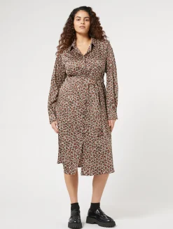 Discount Marina Rinaldi Twill shirt dress TERRACOTTA