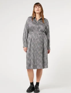 Sale Marina Rinaldi Twill shirt dress BLACK