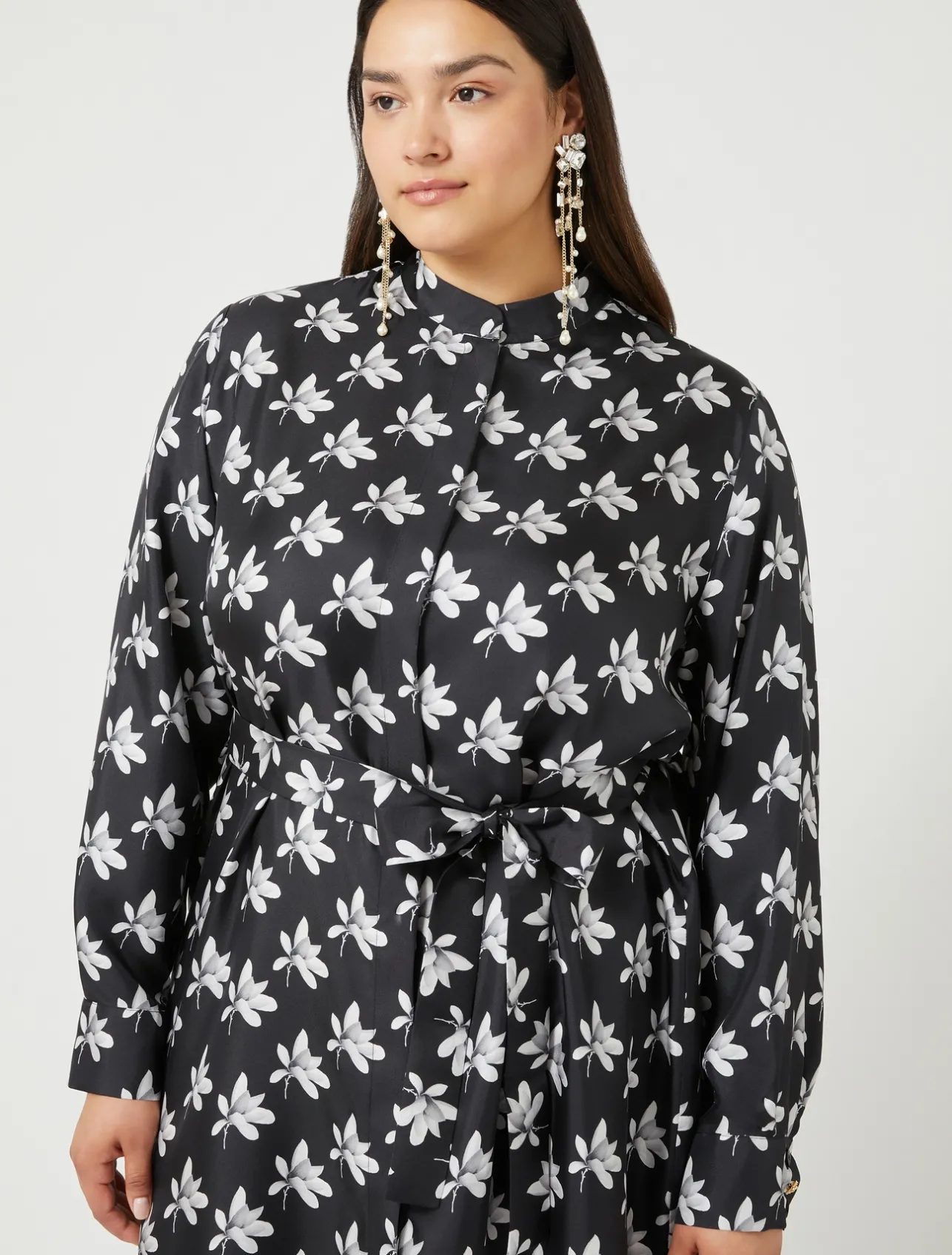 Discount Marina Rinaldi Twill shirt dress BLACK