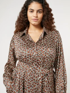 Discount Marina Rinaldi Twill shirt dress TERRACOTTA