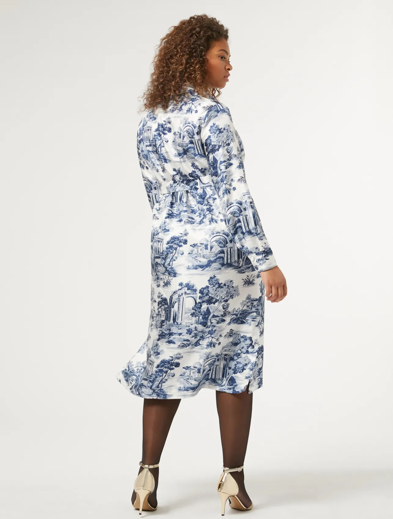 Clearance Marina Rinaldi Twill shirt dress WHITEBLUE