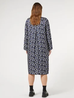 Sale Marina Rinaldi Twill shirt dress ULTRAMARINE