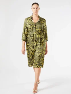 Best Marina Rinaldi Twill shirt dress MOSSGREEN