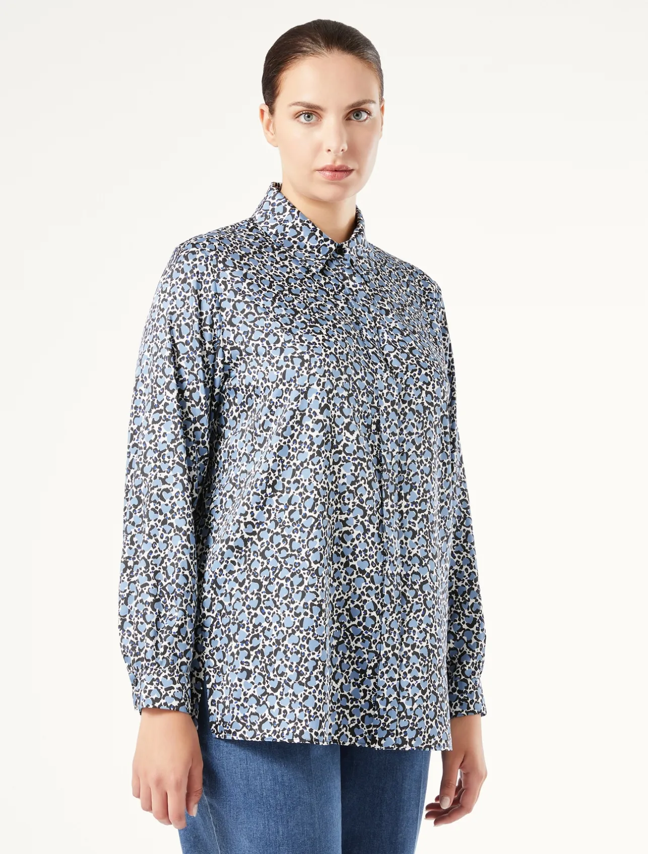 Outlet Marina Rinaldi Twill tunic LIGHTBLUE