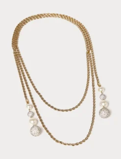 Best Marina Rinaldi Twisted-chain necklace with beads LIGHTGOLD