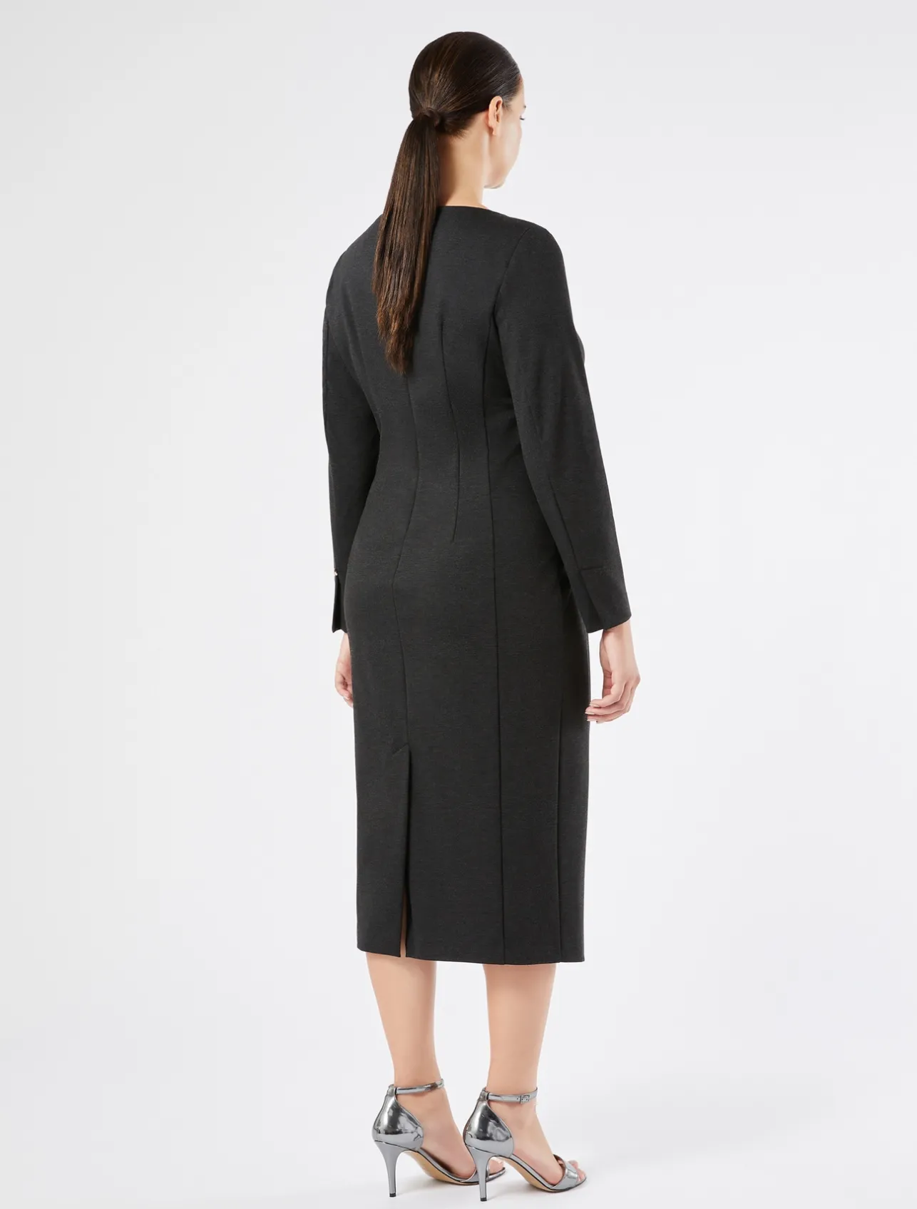 Sale Marina Rinaldi Two-way stretch jersey dress DARKGREY
