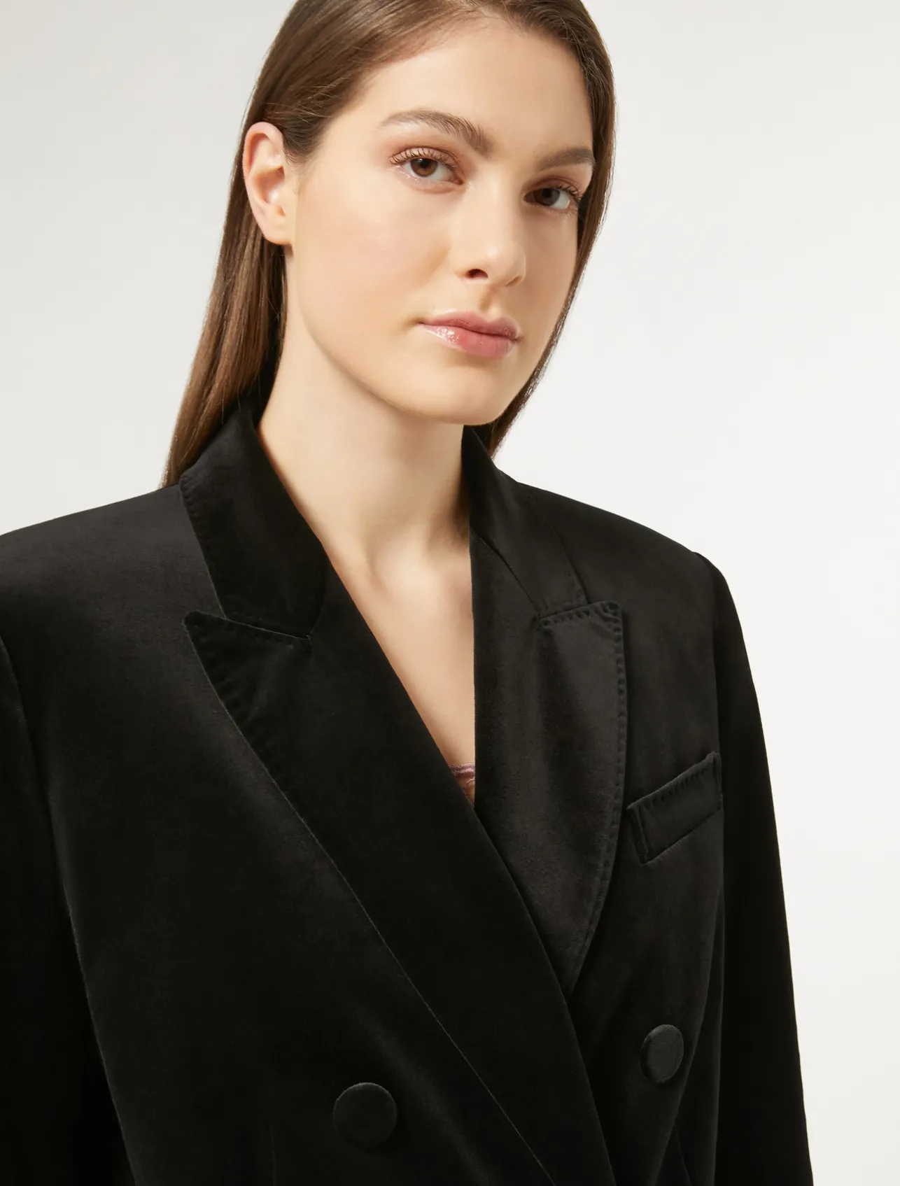 Online Marina Rinaldi Velvet blazer BLACK