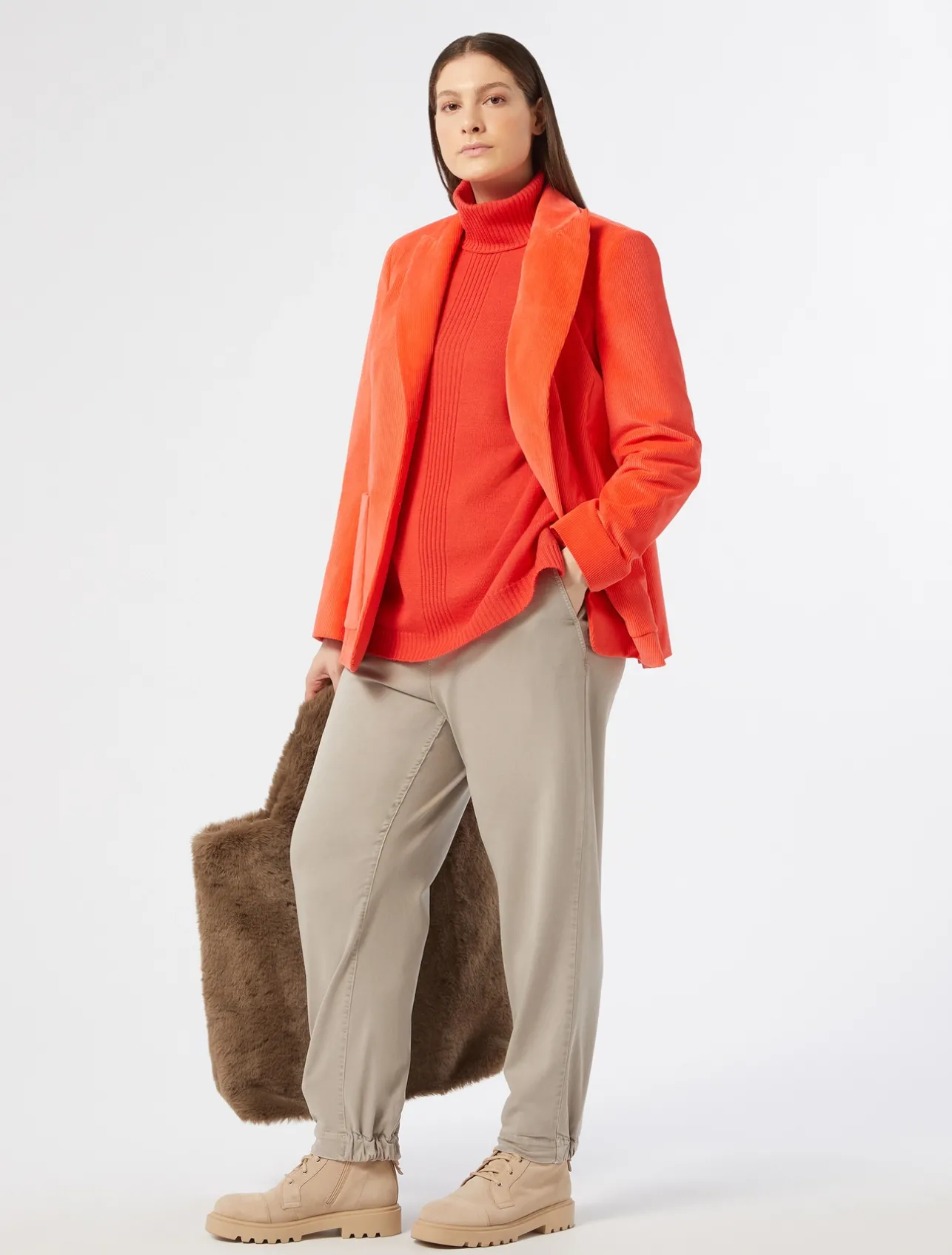 Sale Marina Rinaldi Velvet blazer CORAL
