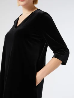 Best Marina Rinaldi Velvet jersey dress BLACK