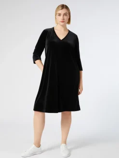 Best Marina Rinaldi Velvet jersey dress BLACK