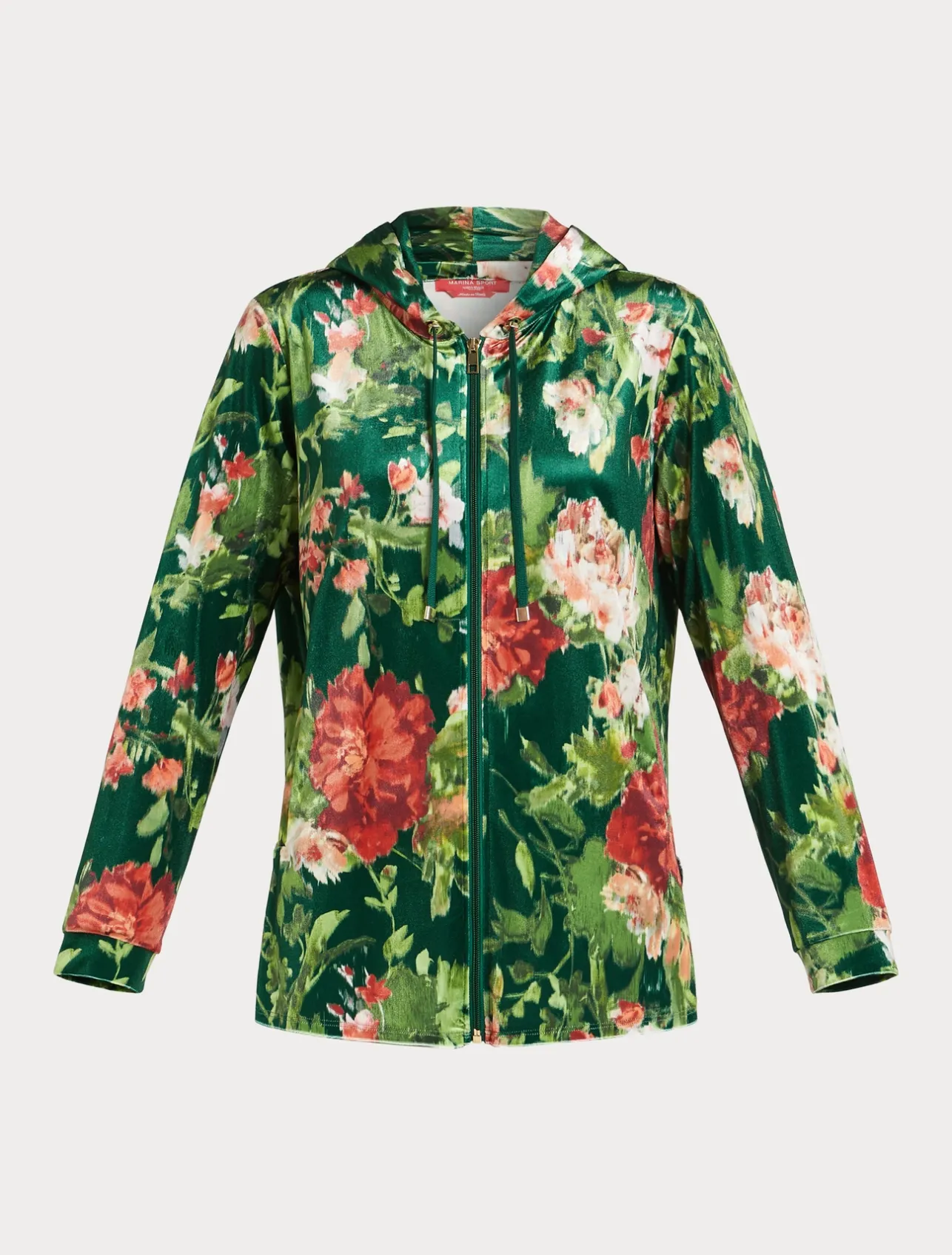 Outlet Marina Rinaldi Velvet jersey jacket GREEN