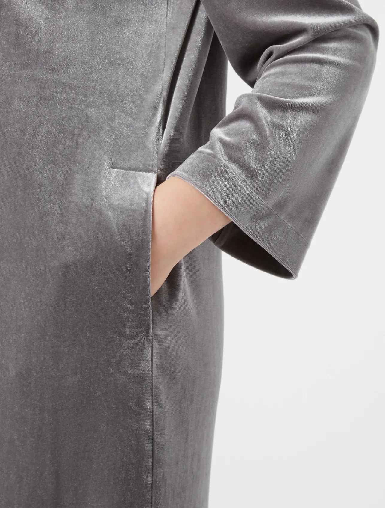 Online Marina Rinaldi Velvet jersey shirt dress DARKGREY