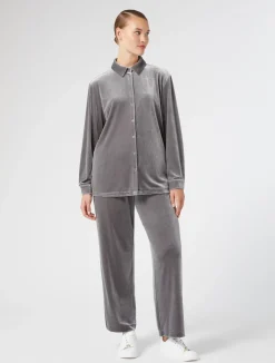New Marina Rinaldi Velvet jersey trousers DARKGREY