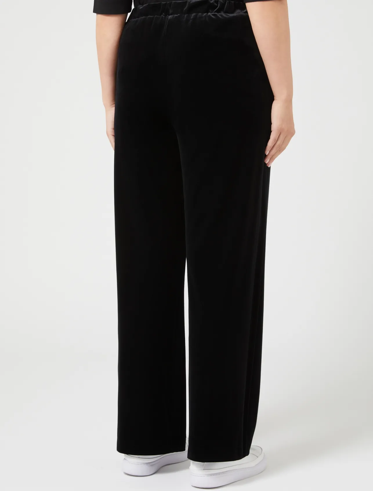 Clearance Marina Rinaldi Velvet jersey trousers BLACK