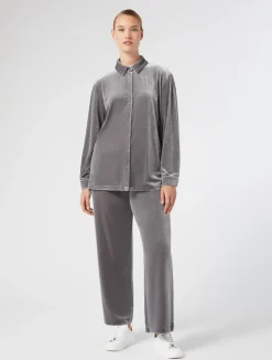New Marina Rinaldi Velvet jersey trousers DARKGREY