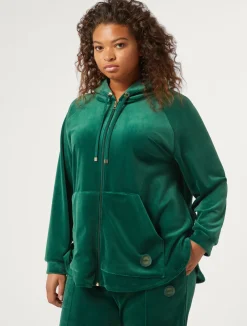Discount Marina Rinaldi Velvet sweatshirt DARKGREEN