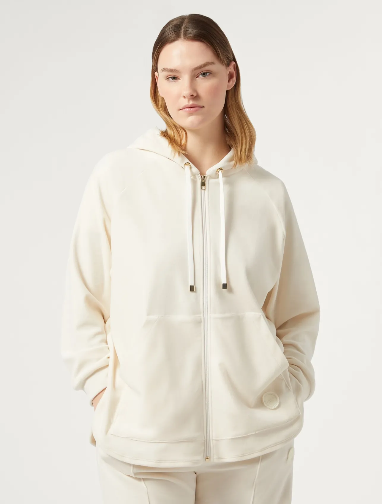 Outlet Marina Rinaldi Velvet sweatshirt IVORY