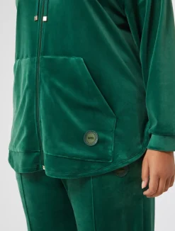 Discount Marina Rinaldi Velvet sweatshirt DARKGREEN