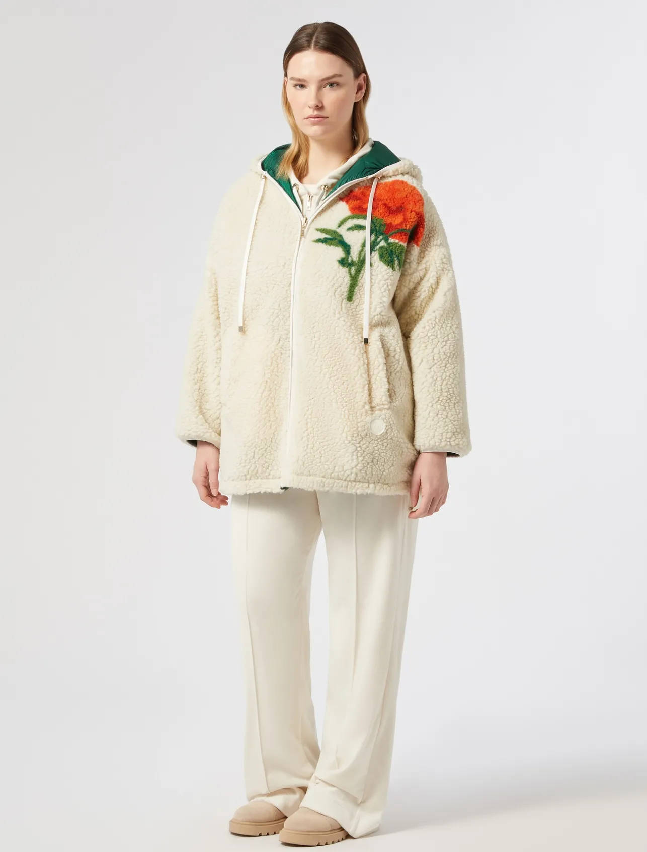 Outlet Marina Rinaldi Velvet sweatshirt IVORY