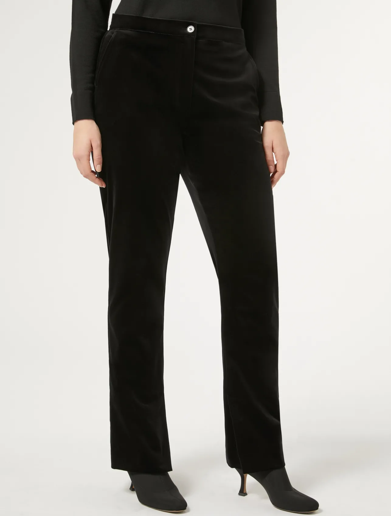Best Marina Rinaldi Velvet trousers BLACK