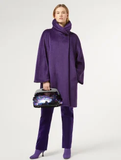 Fashion Marina Rinaldi Velvet trousers PURPLE