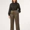 Discount Marina Rinaldi Viscose and yarn-dyed fabric trousers DARKBOWN