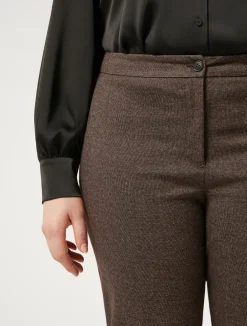Sale Marina Rinaldi Viscose and yarn-dyed fabric trousers DARKBOWN