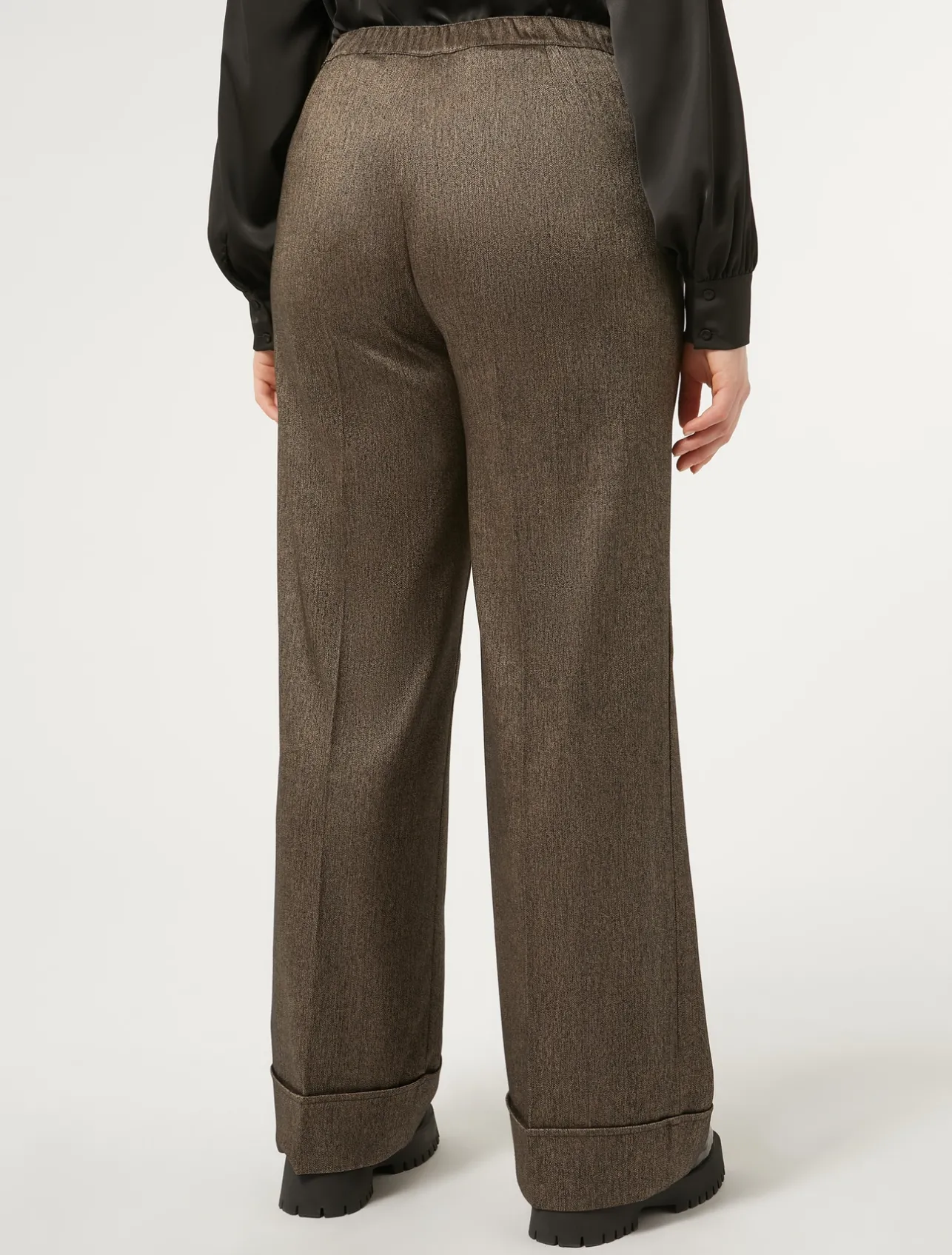 Discount Marina Rinaldi Viscose and yarn-dyed fabric trousers DARKBOWN