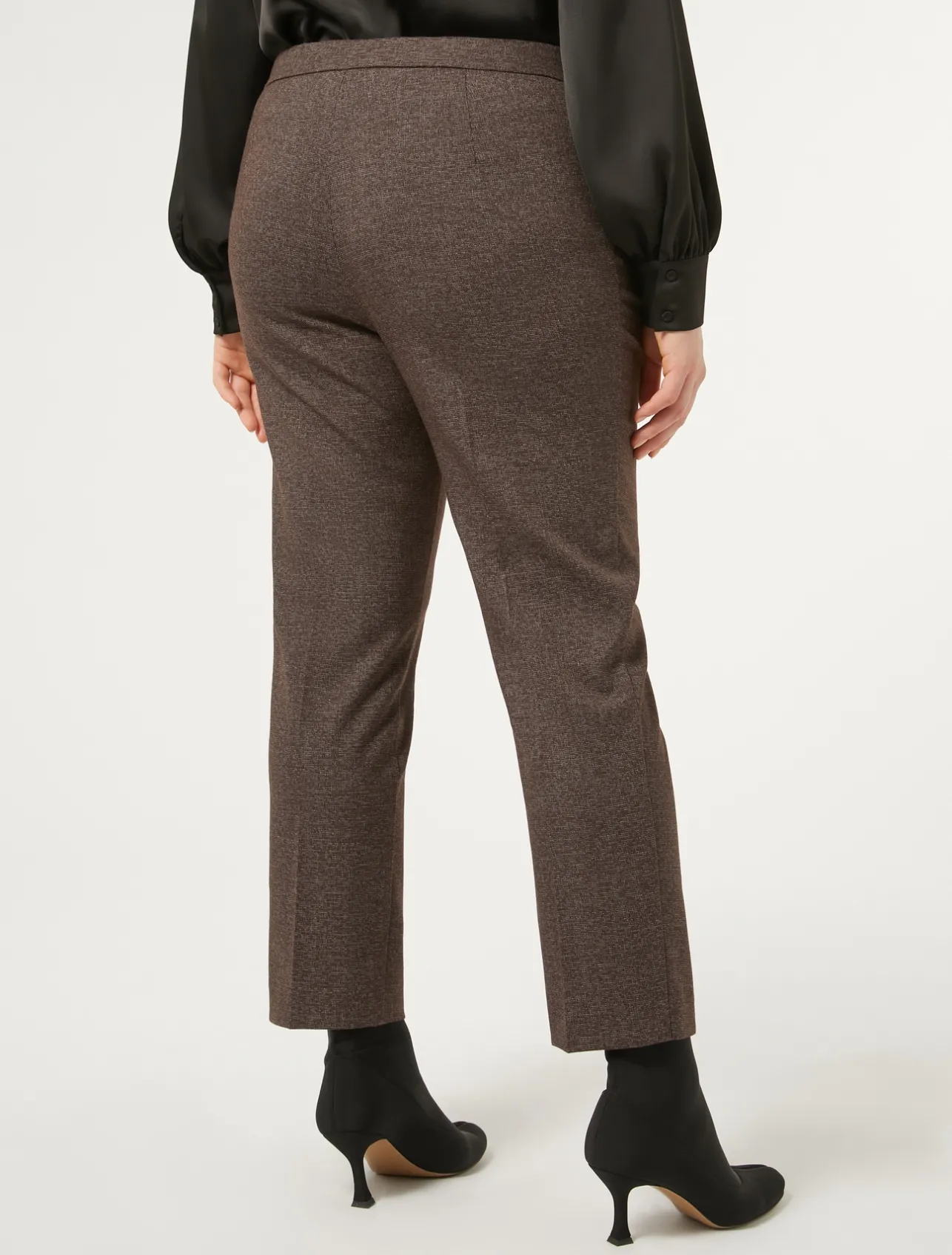 Sale Marina Rinaldi Viscose and yarn-dyed fabric trousers DARKBOWN