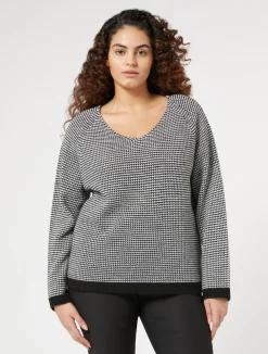 Outlet Marina Rinaldi Viscose blend yarn jumper BLACK