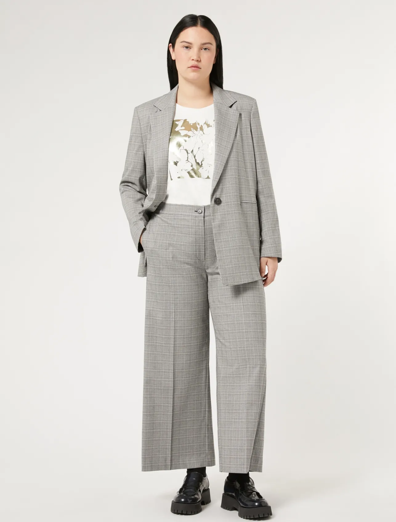 Hot Marina Rinaldi Viscose canvas trousers BLACK