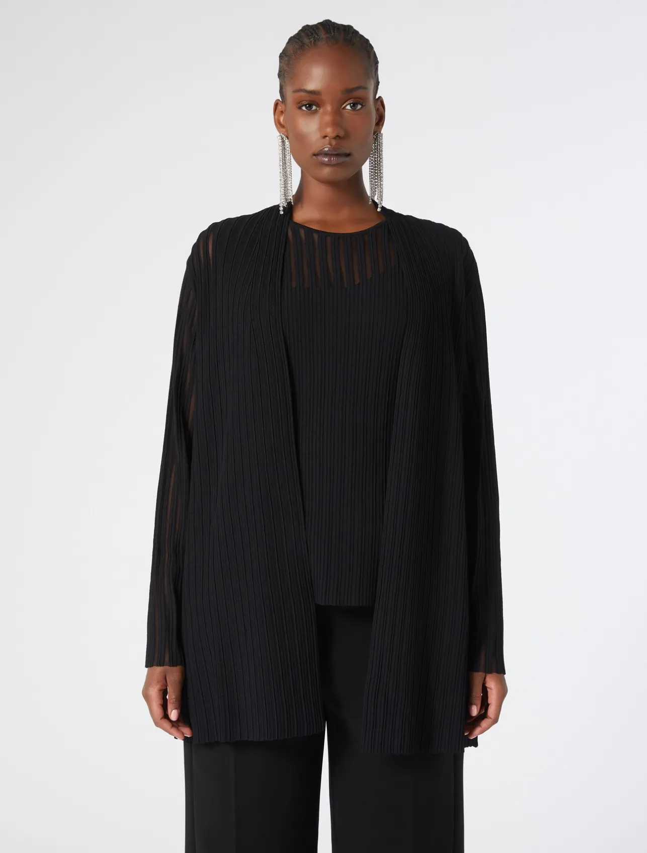 Discount Marina Rinaldi Viscose cardigan and top BLACK