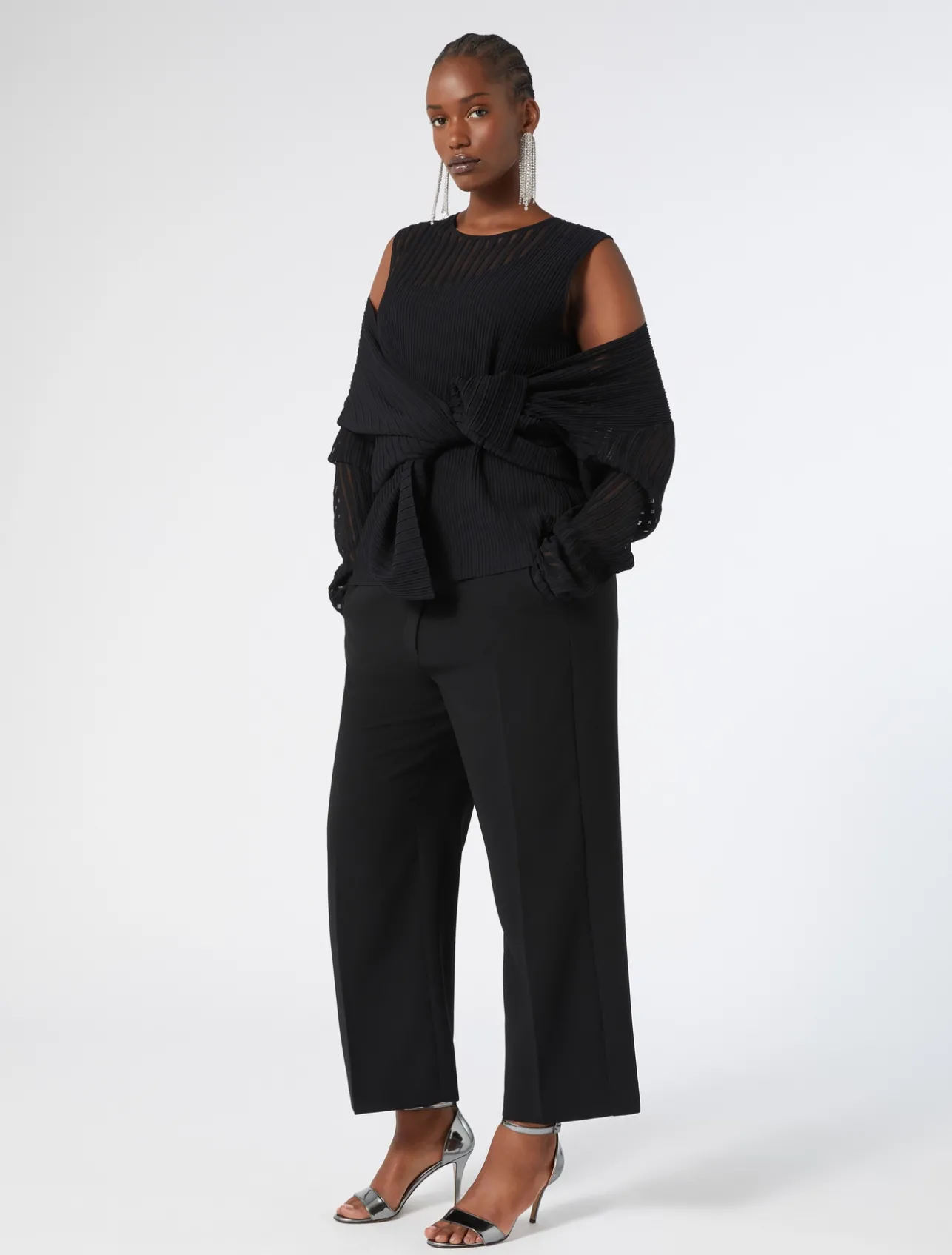 Discount Marina Rinaldi Viscose cardigan and top BLACK