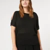 Online Marina Rinaldi Viscose crepe sweater BLACK
