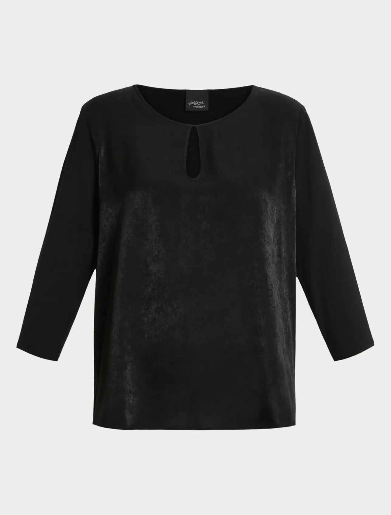 Clearance Marina Rinaldi Viscose jersey and satin T-shirt BLACK