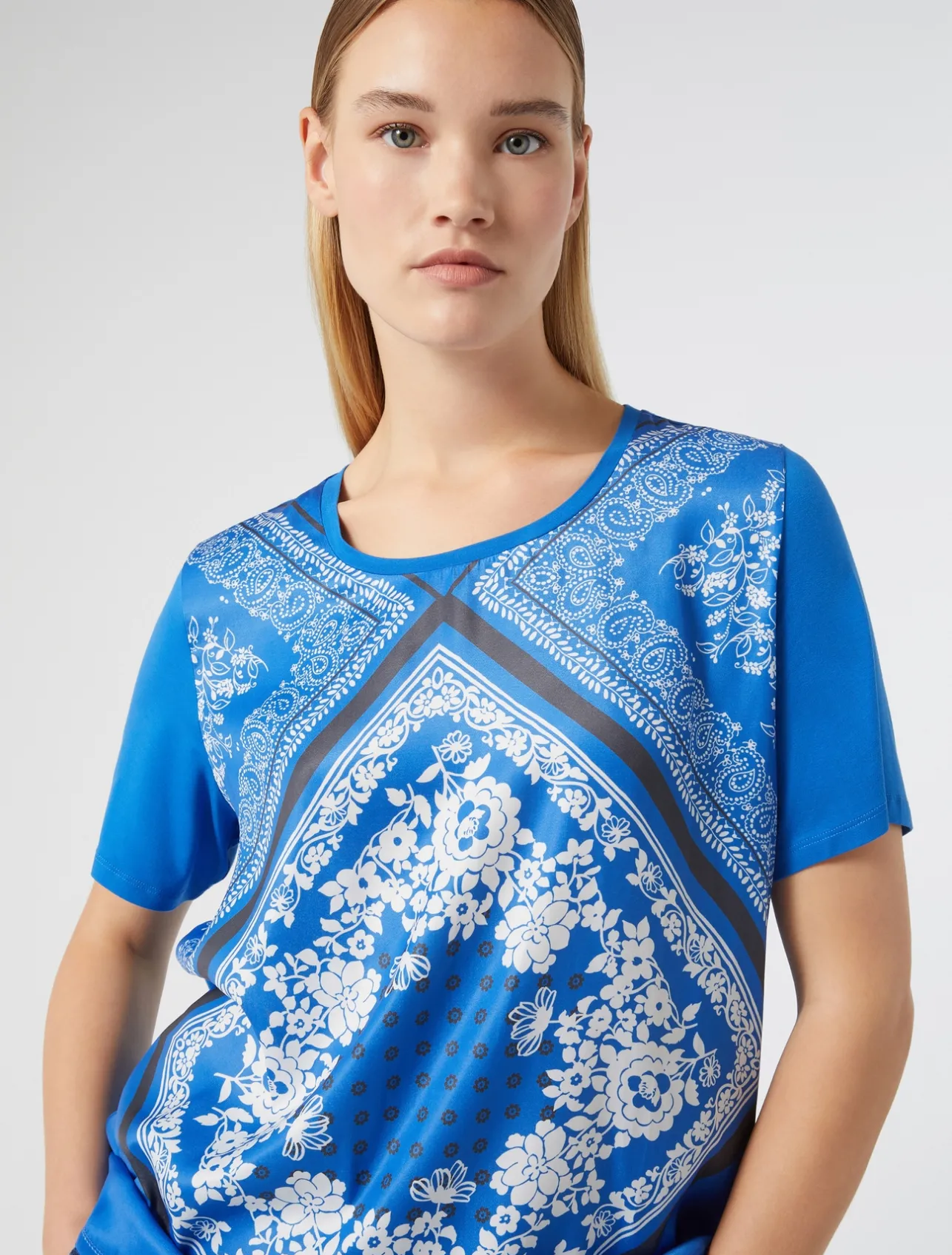 Outlet Marina Rinaldi Viscose jersey T-shirt CORNFLOWERBLUE